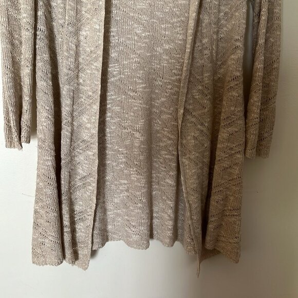 ✨🕊️ Vintage Eileen Fisher Beige Open Front Lightweight Knit Cardigan Sweater - Picture 7 of 12